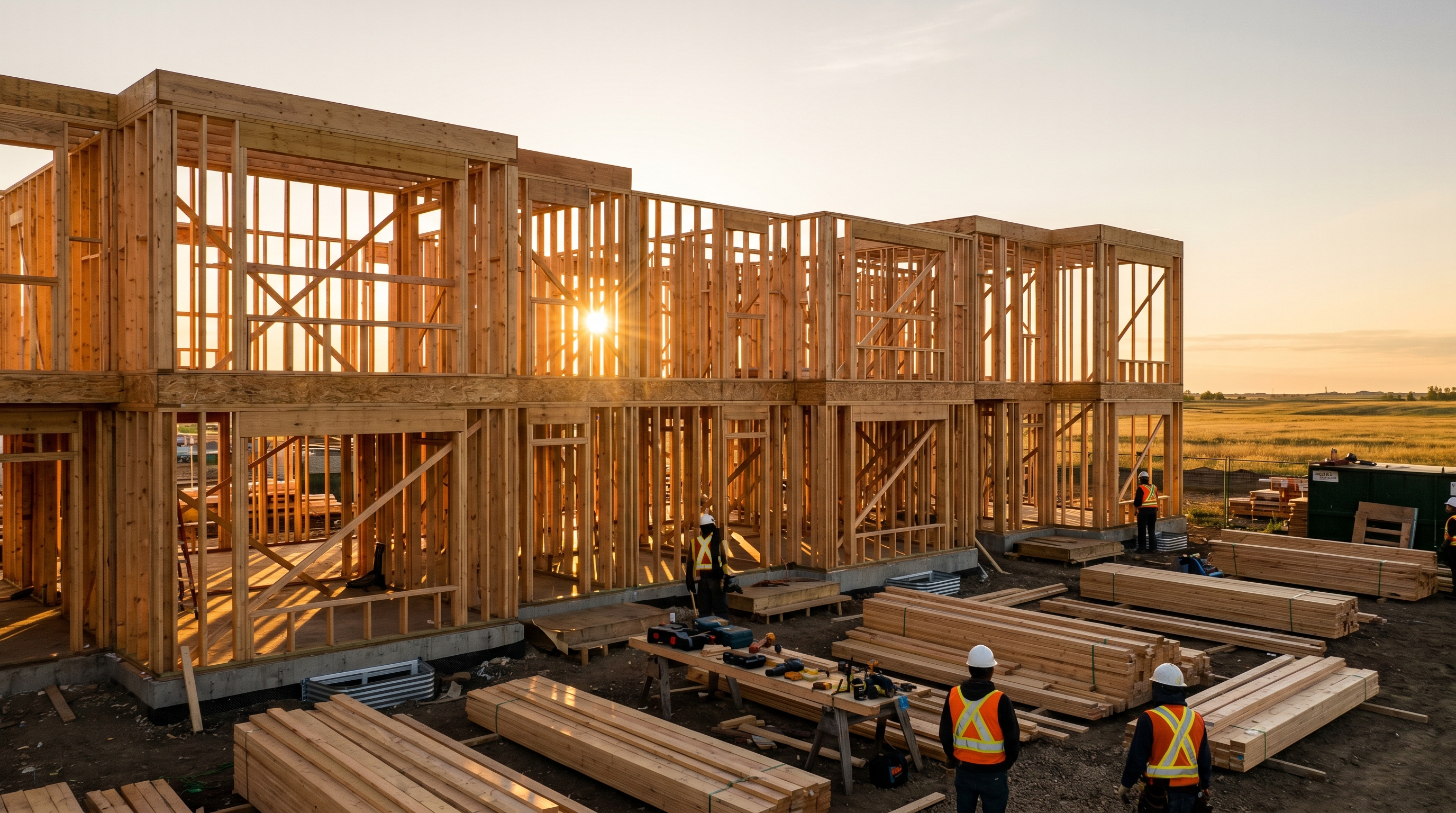 SkyDeck Builders team at a construction site in Edmonton